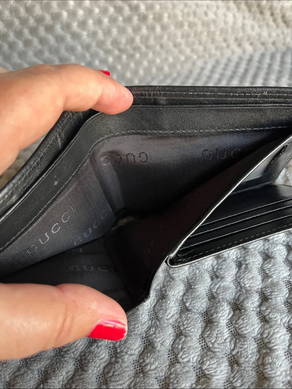 Gucci Black Embossed GG Leather Wallet